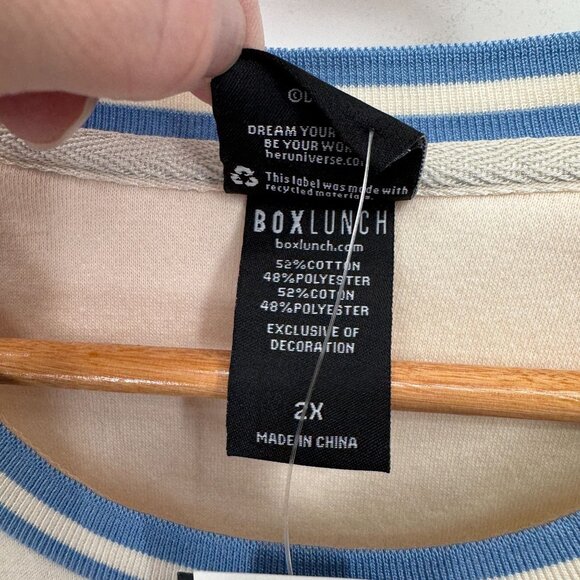 Her Universe Disney Lilo Stitch Ohana Sweatshirt Womens 2X White‎ Blue NEW - Picture 8 of 8